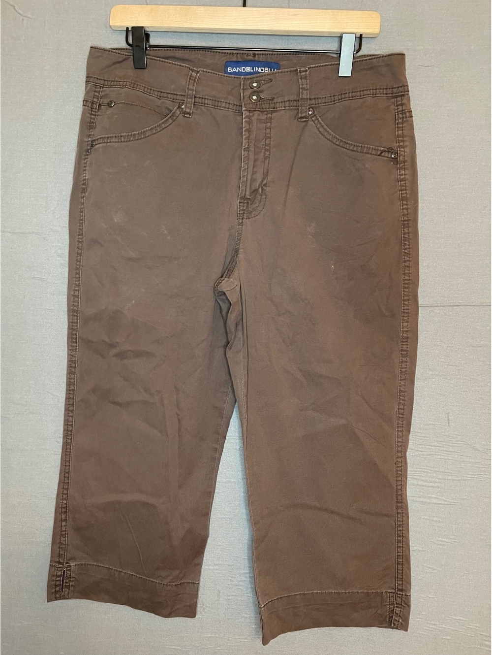 Bandolino Blu Women's Size 10 Capris Brown Crop Pants Comfort Stretch